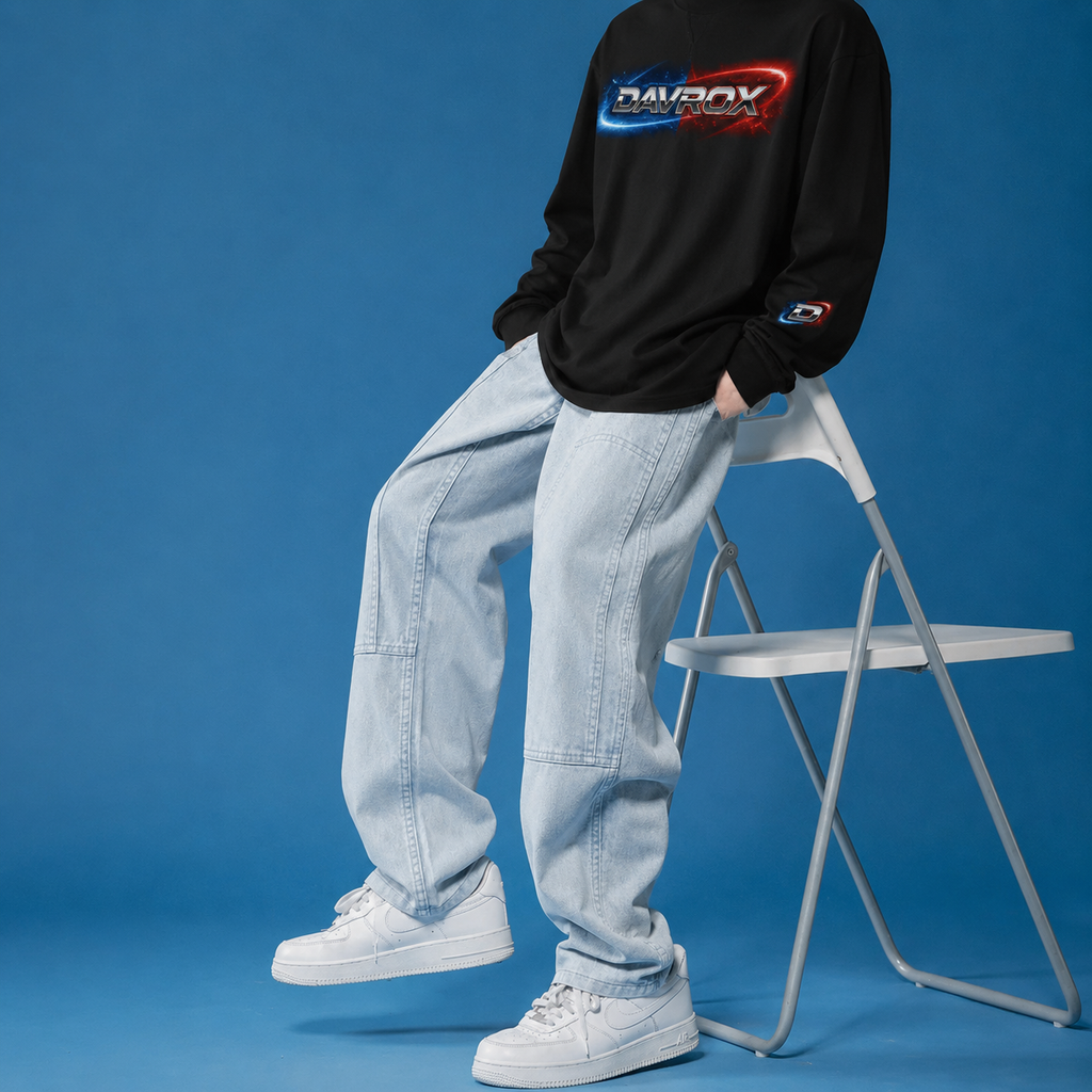 Dayrox Logo Long Sleeve T-Shirt — Retro Neon Sci‑Fi Gamer Tee